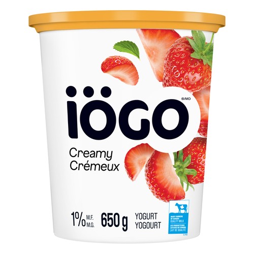 iÖGO Lactose-Free 1% Yogurt Tub Creamy Strawberry 650 g