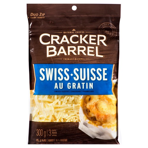 Cracker Barrel Shredded Cheese Swiss 300 g