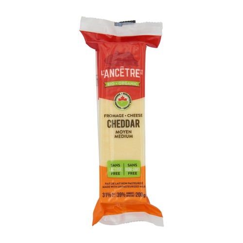 L'Ancetre Organic Lactose Free Medium Cheese Cheddar 200 g