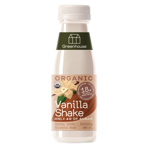 Greenhouse Organic Vanilla Shake 300 ml (bottle)