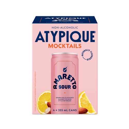 Atypique Non-Alcoholic Mocktail Amaretto Sour 4 x 355 ml (cans)