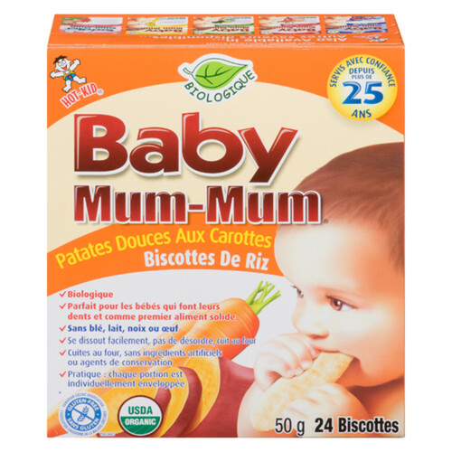 Hot Kid Baby Mum-Mum Organic Rice Rusks Sweet Potato & Carrot 50 g
