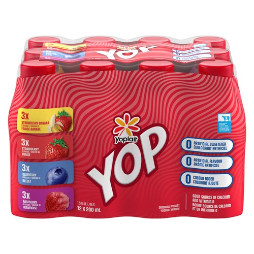 Yoplait YOP Drinkable Yogurt Assorted 12 x 200 ml