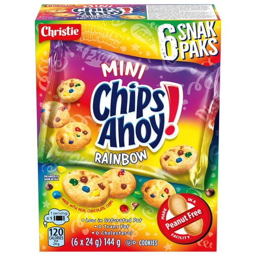 Chips Ahoy! Cookies Mini Rainbow Snak Pak 144 g