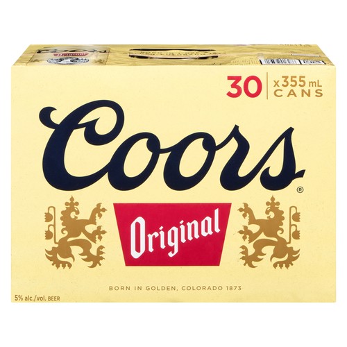 Coors Beer 5% Alcohol Original 30 x 355 ml (cans)