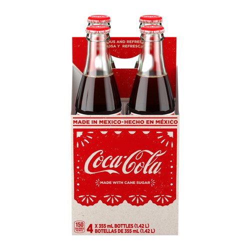 Coca-Cola Soda Mexican Glass 4 x 355 ml (glass bottles)
