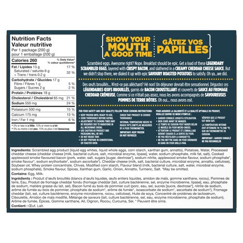 Crave Frozen Breakfast Bacon & Egg Scramble With Cheddar Cheese 200 g