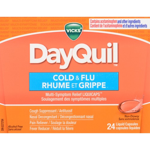 Vicks DayQuill Cold & Flu Liquid Capsules 24 EA 