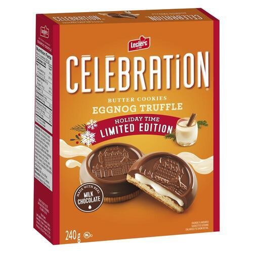 Leclerc Celebration Cookies Milk Chocolate Eggnog Truffle 240 g