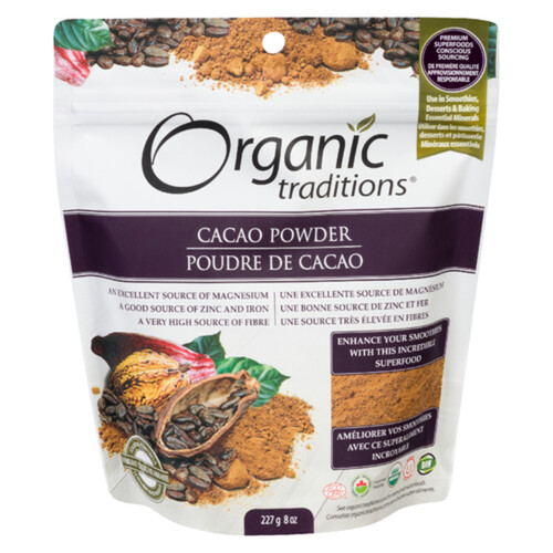 Organic Traditions Organic Cacao Powder 227 g