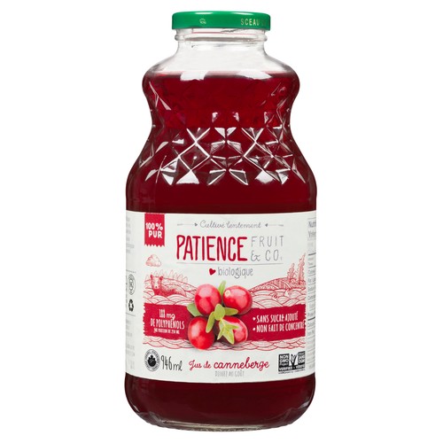 Patience Fruit & Co. Organic Juice Pure Cranberry 946 ml
