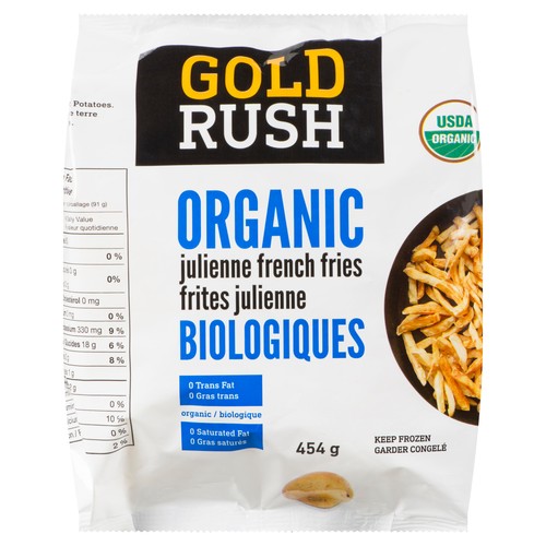 Gold Rush Organic Frozen French Fries Julienne Style 454 g
