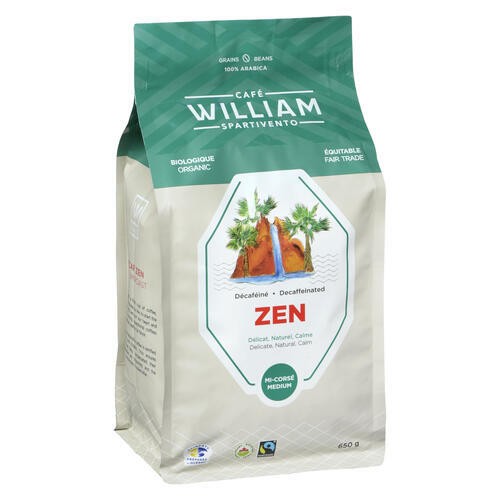 William Spartivento Organic Zen Coffee Beans Decaf 650 g