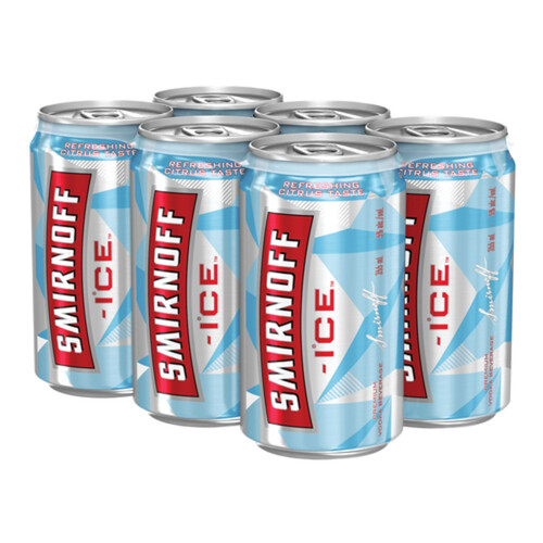 Smirnoff Ice Coolers 5% Alcohol 6 x 355 ml (cans)