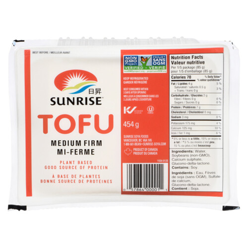 Sunrise Tofu Medium Firm 454 g