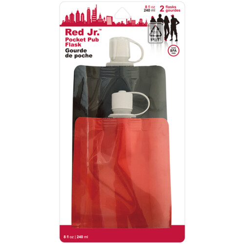 Red Jr Pocket Flask 8 oz 2 EA 