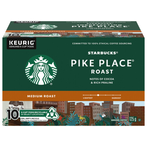 Starbucks Coffee Pods Pike Place Medium Roast 10 K-Cups 125 g  