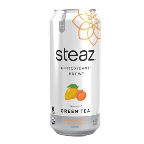 Steaz Zero Calories Iced Green Tea Peach Mango 473 ml (can)