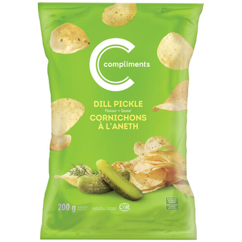 Compliments Potato Chips Dill Pickle 200 g