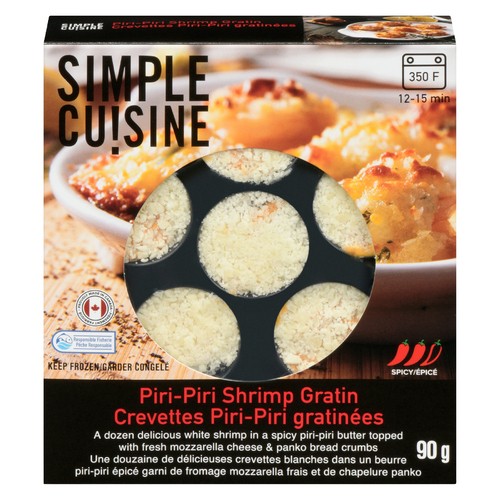 Simple Cuisine Frozen Piri-Piri Shrimp Gratin Shellfish Prepared 90 g