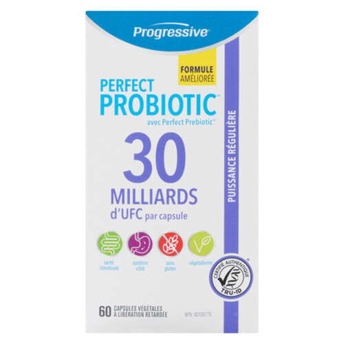 Progressive Perfect Probiotic 30 Billion CFU Per 60 Vegetable Capsules