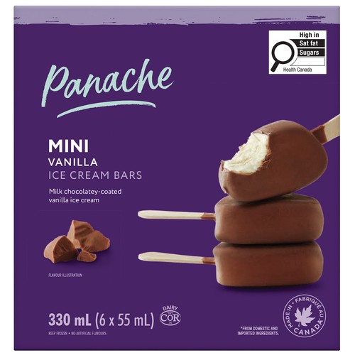 Panache Mini Milk Chocolate Ice Cream Bar Vanilla 6 x 55 ml
