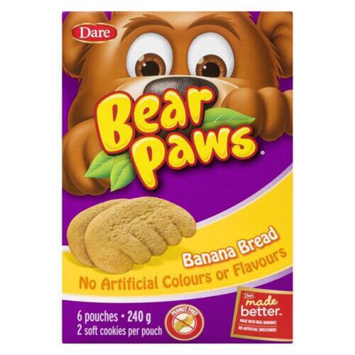 Dare Bear Paws Peanut-Free Cookies Banana Bread 240 g