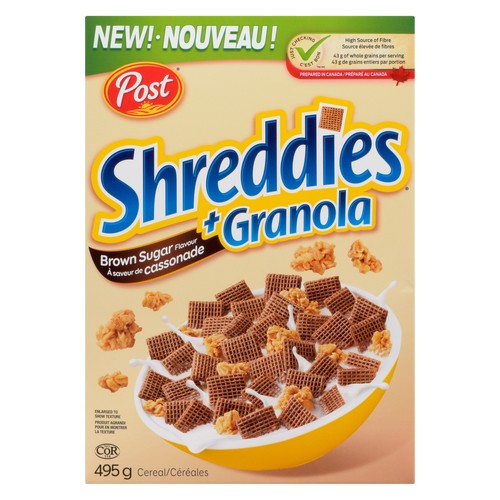 Post Shreddies Cereal Granola Brown Sugar 495 g
