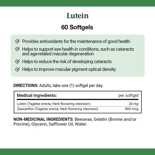 Nature's Bounty Lutein Helps To Support  Vision Health Softgels 60 Count