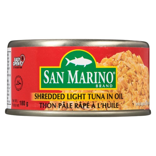 San Marino Canned Shredded Light Tuna In Oil 180 g