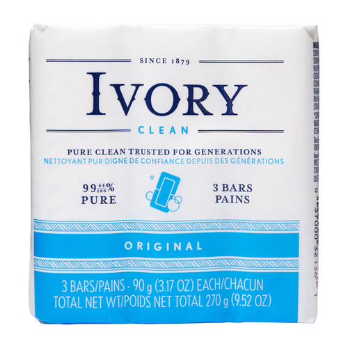 Ivory Clean Soap Bar Original 3 x 90 g