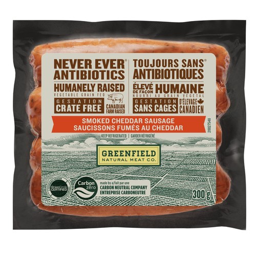 Greenfield Natural Meat Co. Smoked Sausages Cheddar 300 g