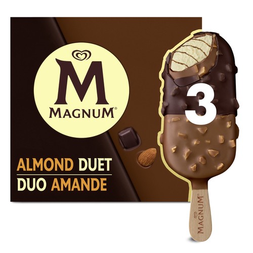 Magnum Ice Cream Bars Almond Duet For An Indulgent Frozen Treat 3 x 85 ml