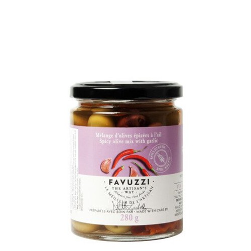Favuzzi Olives Mix With Garlic Spicy 280 g
