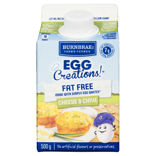 Burnbrae Farms Egg Creations Fat-Free Egg Whites Cheese & Chives 500 g