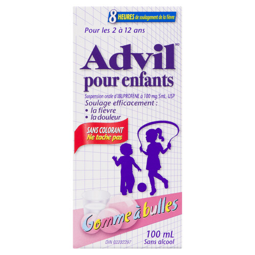 Children's Advil Junior Strength Oral Suspension Bubble Gum 100 ml