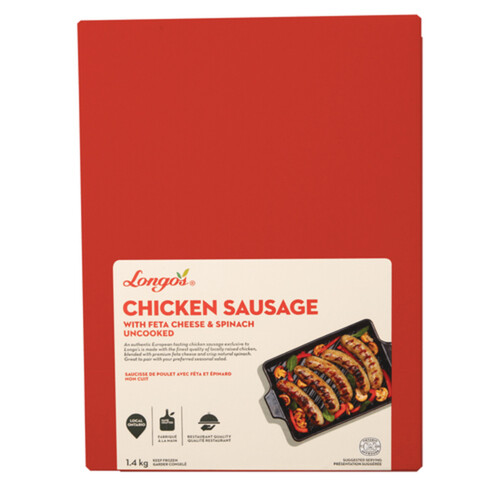 Longo's Frozen Chicken Sausage Spinach & Feta 1.4 kg
