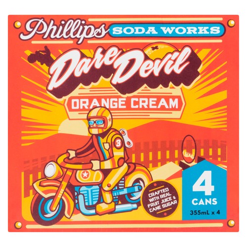 Phillips Soda Works Dare Devil Orange Cream 4 x 355 ml (cans)
