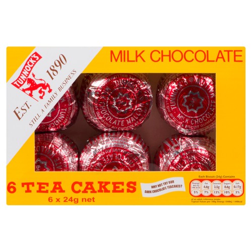 Tunnocks Milk Chocolate Teacakes 6 x 24g