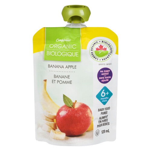 Compliments Organic Baby Food Purée Banana Apple 128 ml