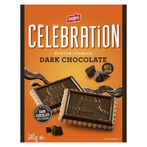 Leclerc Celebration Butter Cookies Dark Chocolate 240 g