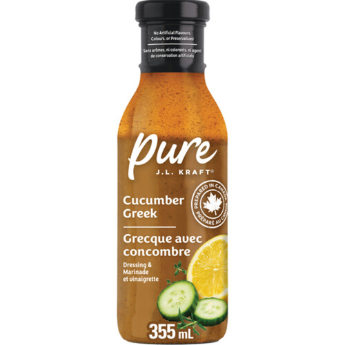 J.L. Kraft Pure Dressing & Marinade Cucumber Greek 355 ml