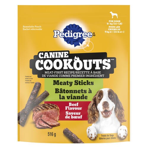 Pedigree Dog Treats Canine Cookout Meaty Sticks Beef Flavour 516 g