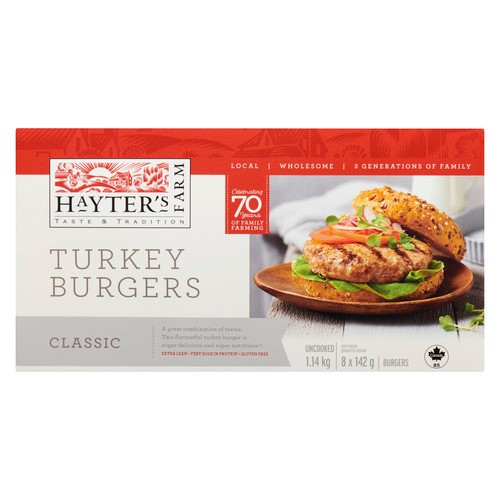 Hayter's Farm Frozen Turkey Burgers Classic 8 x 142.5 g