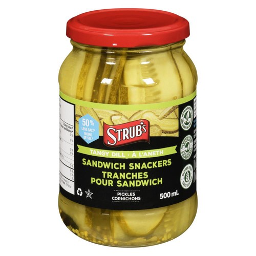 Strub's Sandwich Snacker Pickles Tangy Dill 500 ml