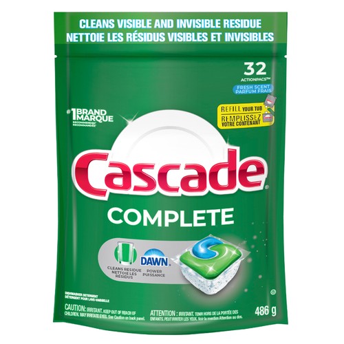 Cascade Dishwasher Action Pacs Complete Fresh 32 Count 486 g