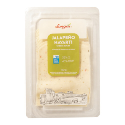 Longo's Sliced Cheese Havarti Jalapeno 160 g