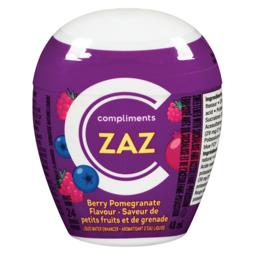 Compliments ZAZ Liquid Water Enhancer Berry Pomegranate 48 ml
