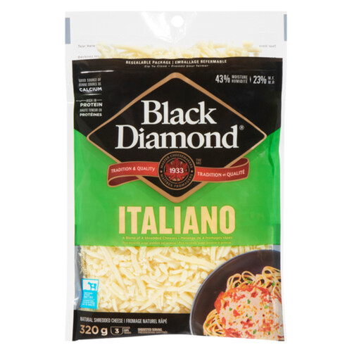 Black Diamond Shredded Cheese Italiano 320 g