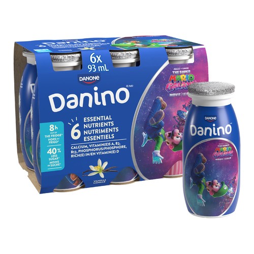 Danino Drinkable Yogurt Super Mario Vanilla 6 x 93 ml (bottles)